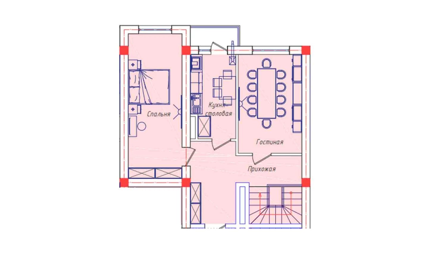 5-xonali xonadon 122.41 m²  7/8 qavat | STAR HOUSE RESIDENCE Turar-joy majmuasi