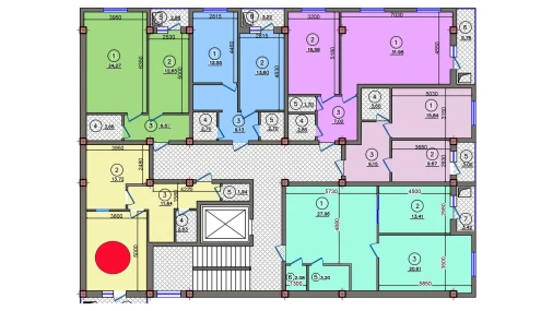 1-xonali xonadon 53.94 m²  2/10 qavat | Qibray City Turar-joy majmuasi