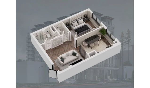 2-комнатная квартира 47.3 м²  12/12 этаж | Жилой комплекс Bunyodobod
