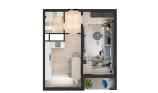1-комн. квартира 40.55 м²  15/16 этаж | Жилой комплекс TRINITY