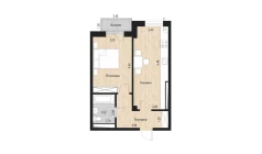 1-комн. квартира 44.59 м²  4/10 этаж | Жилой комплекс Ko'kcha-Oqtepa