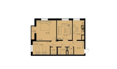 3-xonali xonadon 76.5 m²  2/9 qavat | MINGCHINOR Turar-joy majmuasi