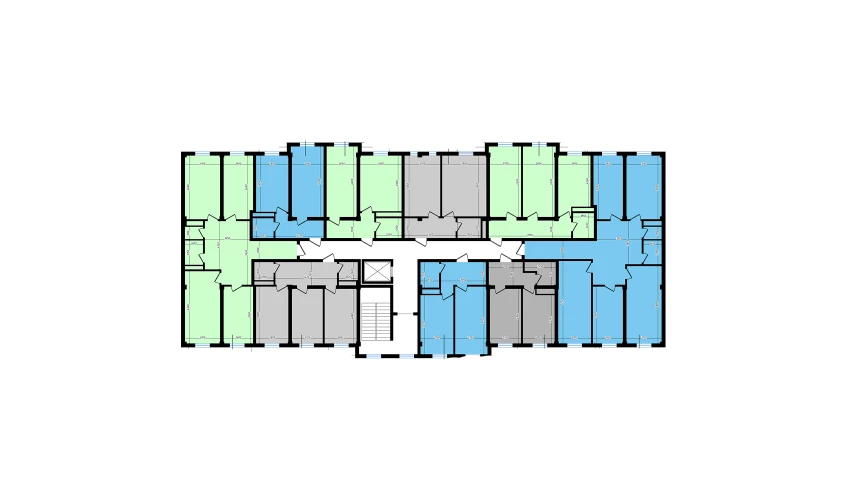 1-xonali xonadon 45.03 m²  4/10 qavat | Ko'kcha-Oqtepa Turar-joy majmuasi