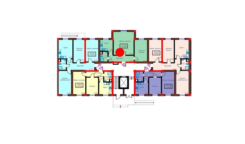 2-xonali xonadon 72.3 m²  4/9 qavat | Turon Turar-joy majmuasi