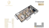3-комн. квартира 73.9 м² 2/7 этаж | Жилой комплекс Gulbadanbegim 3-комн. квартира 73.9 м² 2/7 этаж | Жилой комплекс Gulbadanbegim