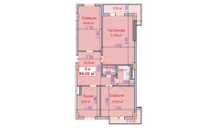 3-комн. квартира 86.02 м²  8/9 этаж | Жилой комплекс SHAYX-UL OLAM