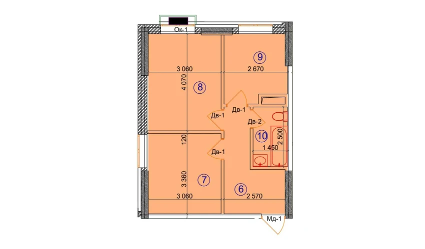 2-комнатная квартира 43.9 м²  1/9 этаж | Жилой комплекс Uchtepa Avenue