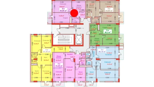 2-комнатная квартира 54.85 м²  8/8 этаж | Жилой комплекс CAPITAL AVENUE
