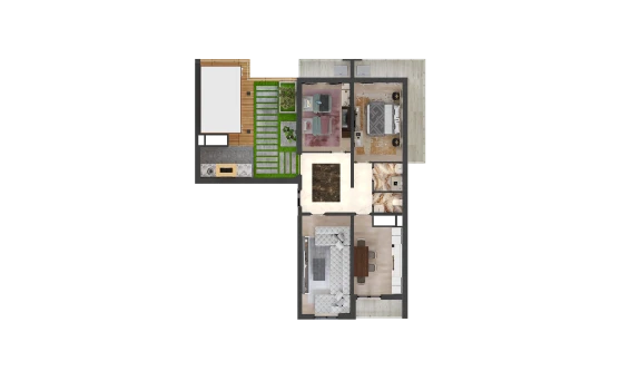 3-комнатная квартира 90.7 м²  16/16 этаж | Жилой комплекс TRINITY