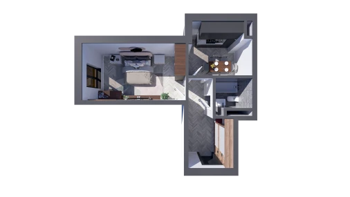 1-xonali xonadon 40.2 m²  5/10 qavat | TWINS Turar-joy majmuasi