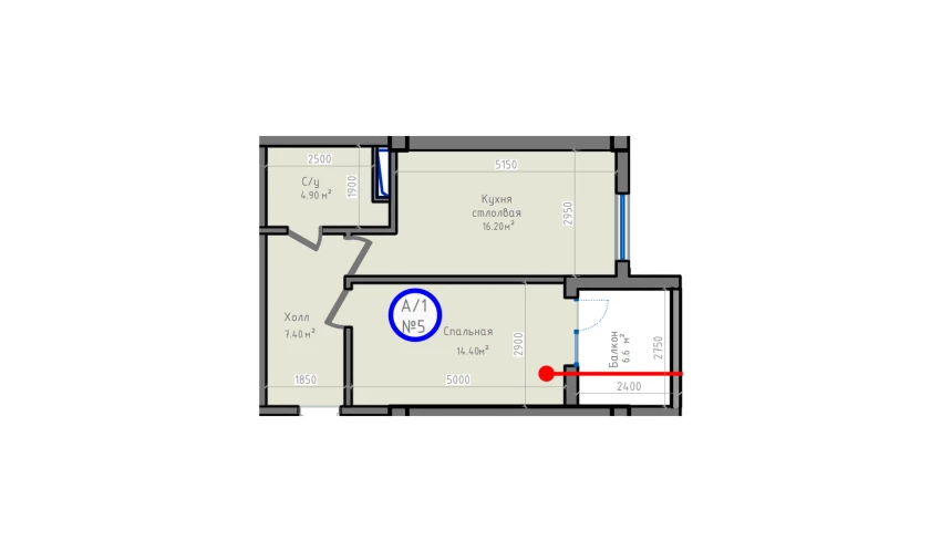 1-xonali xonadon 52.6 m²  10/13 qavat | ORZU SAROYI Turar-joy majmuasi