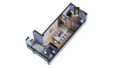 1-xonali xonadon 29.5 m²  1/7 qavat | Bochka Resort Turar-joy majmuasi