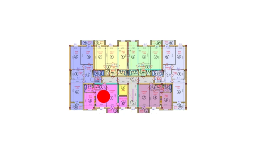 3-комнатная квартира 71.5 м²  8/9 этаж | Жилой комплекс SAMARQAND CITY