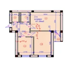 2-xonali xonadon 67.2 m²  1/7 qavat | G'IJDUVON CITY Turar-joy majmuasi