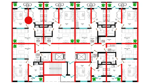 2-комнатная квартира 52.7 м²  10/12 этаж | Жилой комплекс Aman Residence