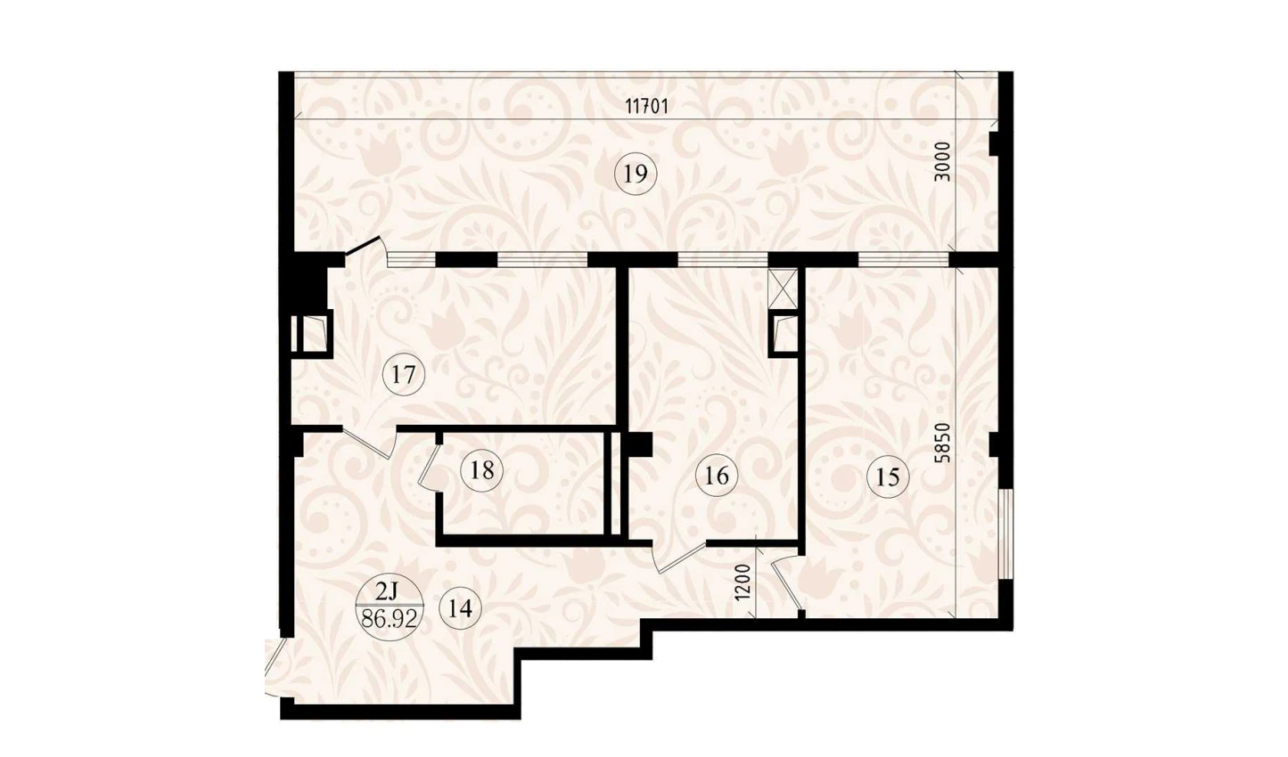 2-комн. квартира 86.92 м² 8/8 этаж | Жилой комплекс YASHIL VODIY RESIDENCE 2-комн. квартира 86.92 м² 8/8 этаж | Жилой комплекс YASHIL VODIY RESIDENCE