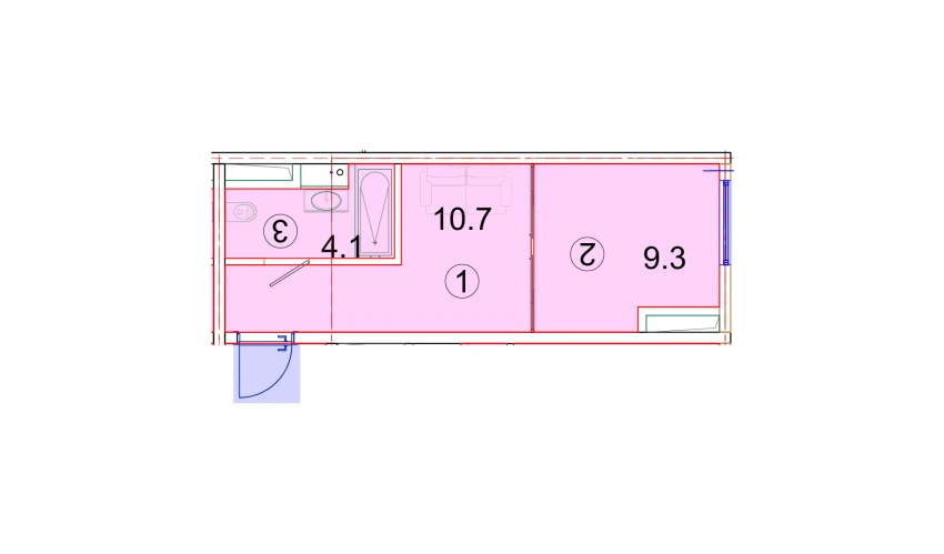 1-комнатная квартира 25.18 м²  14/16 этаж | Жилой комплекс EKO PARK