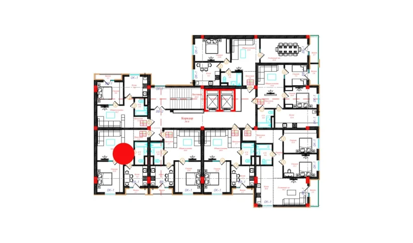 2-xonali xonadon 49.2 m²  7/10 qavat | CHINARA PARK Turar-joy majmuasi