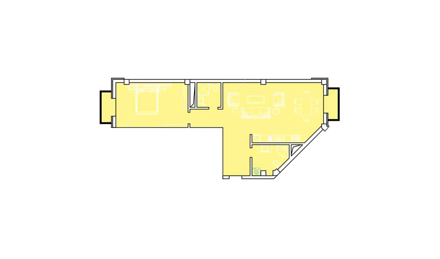 2-xonali xonadon 83.68 m²  7/8 qavat | Ziynat Capital Turar-joy majmuasi