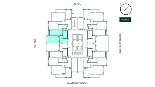 2-комнатная квартира 47.59 м²  10/26 этаж | Жилой комплекс SAF TOWERS