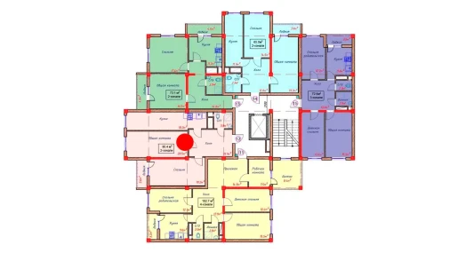 2-xonali xonadon 80.4 m²  2/9 qavat | Orzular Turar-joy majmuasi