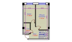 1-комн. квартира 43.77 м²  1/10 этаж | Жилой комплекс Ko'kcha-Oqtepa