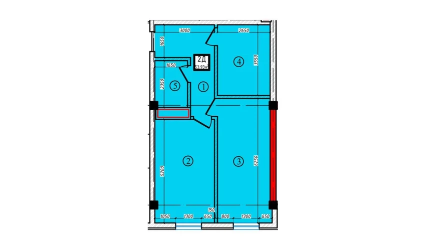 1-комнатная квартира 53.93 м²  1/10 этаж | Жилой комплекс Ko'kcha-Oqtepa