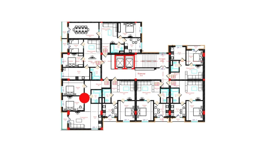 3-комнатная квартира 74.2 м²  4/10 этаж | Жилой комплекс CHINARA PARK