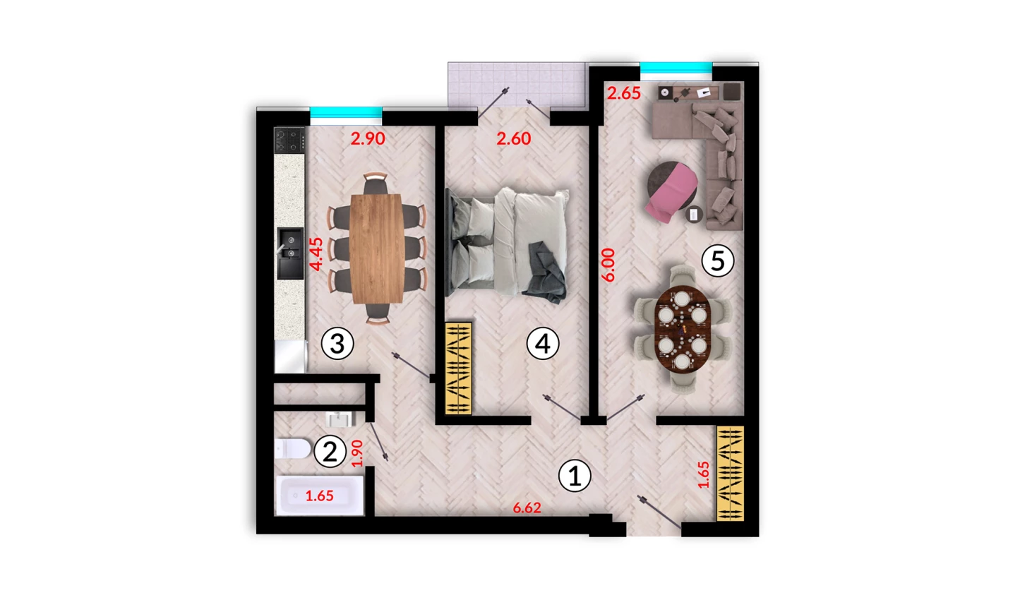 2-комн. квартира 60.2 м²  7/10 этаж | Жилой комплекс Ko'kcha-Oqtepa