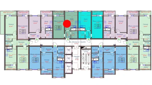 1-xonali xonadon 40.55 m²  12/16 qavat | TRINITY Turar-joy majmuasi
