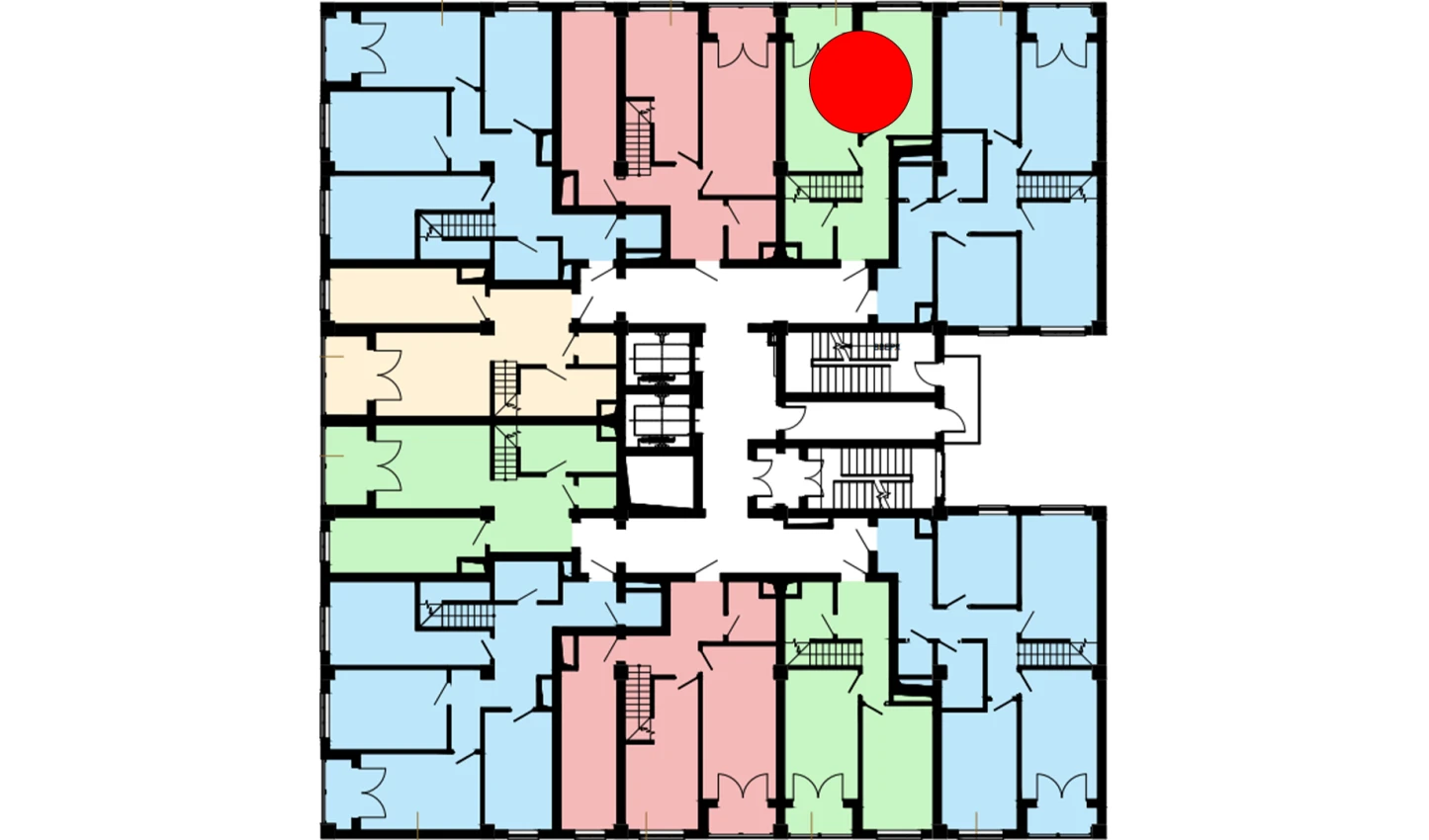 1-xonali xonadon 45.6 m²  16/16 qavat | Musaffo Turar-joy majmuasi