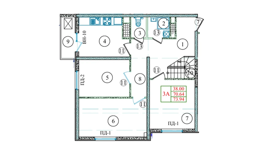 3-комнатная квартира 144.48 м²  9/9 этаж | Жилой комплекс Yangi O'zbekiston