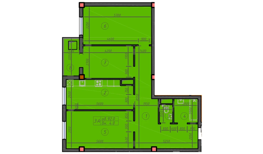 1-комнатная квартира 92 м²  9/12 этаж | Жилой комплекс Sokin hayot