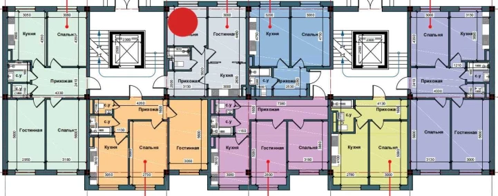 2-xonali xonadon 48 m²  1/9 qavat | NUR BARAKA Turar-joy majmuasi