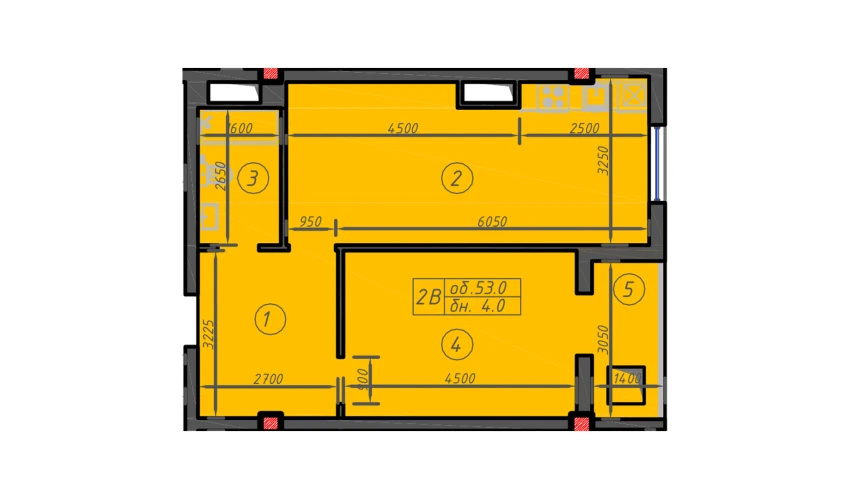 1-xonali xonadon 53 m²  11/12 qavat | Sokin hayot Turar-joy majmuasi