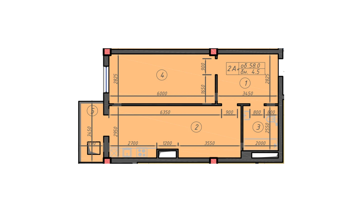 2-комн. квартира 58 м²  9/12 этаж | Жилой комплекс Sokin hayot