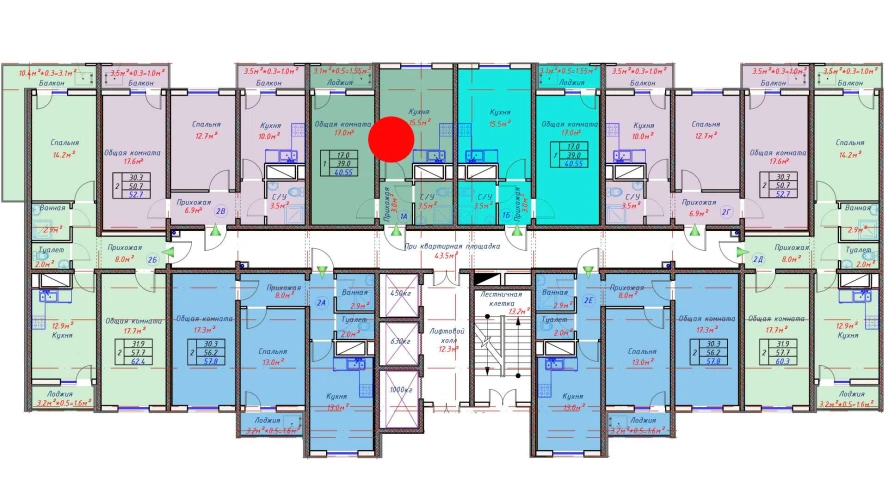 1-комн. квартира 40.55 м²  14/16 этаж | Жилой комплекс TRINITY