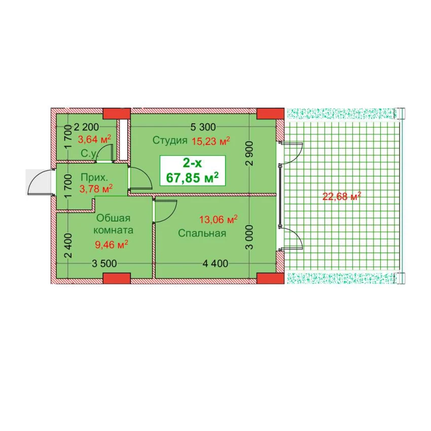 2-xonali xonadon 67.85 m² 2/8 qavat | CAPITAL AVENUE Turar-joy majmuasi 2-xonali xonadon 67.85 m² 2/8 qavat | CAPITAL AVENUE Turar-joy majmuasi