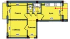 2-xonali xonadon 61.7 m²  10/10 qavat | NUR BARAKA Turar-joy majmuasi