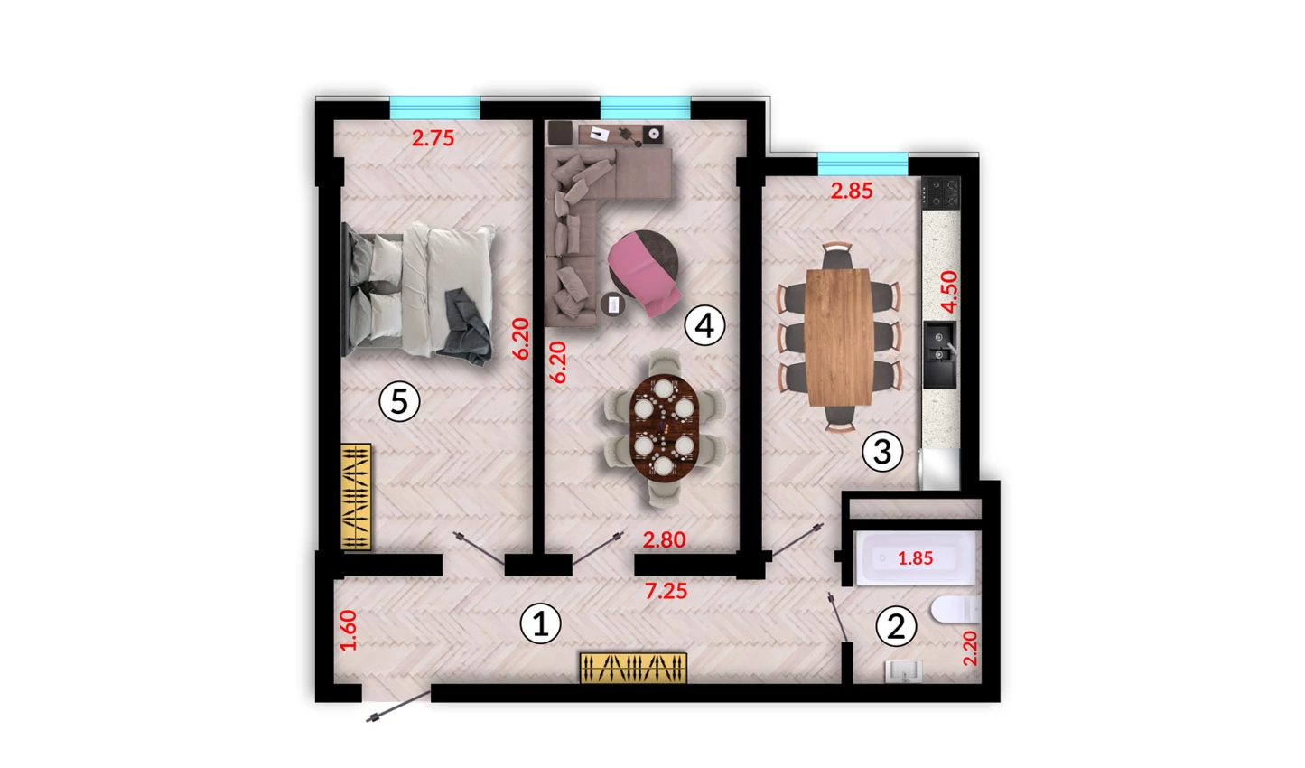 2-комн. квартира 64.71 м²  10/10 этаж | Жилой комплекс Ko'kcha-Oqtepa