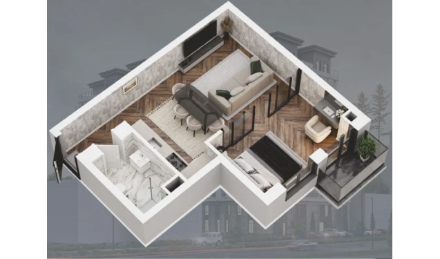 1-комнатная квартира 41.9 м²  10/12 этаж | Жилой комплекс Bunyodobod