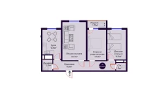 2-комн. квартира 46.35 м²  12/16 этаж | Жилой комплекс Crystal Avenue