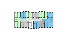 1-xonali xonadon 44.68 m²  3/10 qavat | Ko'kcha-Oqtepa Turar-joy majmuasi