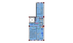 2-xonali xonadon 74.6 m²  1/9 qavat | ZAR ZAMONAVIY UYLAR Turar-joy majmuasi