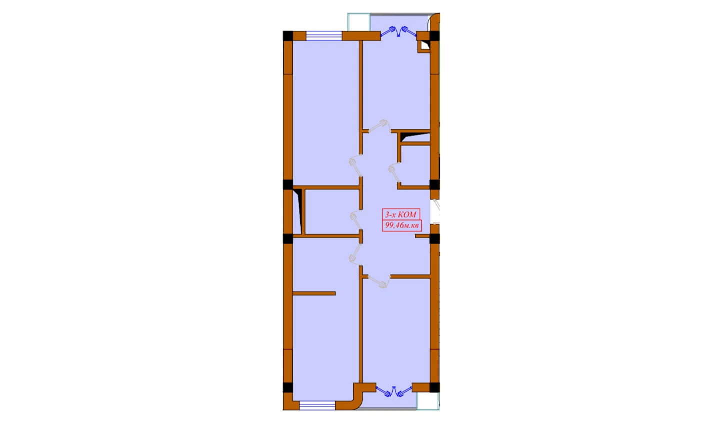 3-комн. квартира 92 м²  6/10 этаж | Жилой комплекс Aviasozlar Plaza