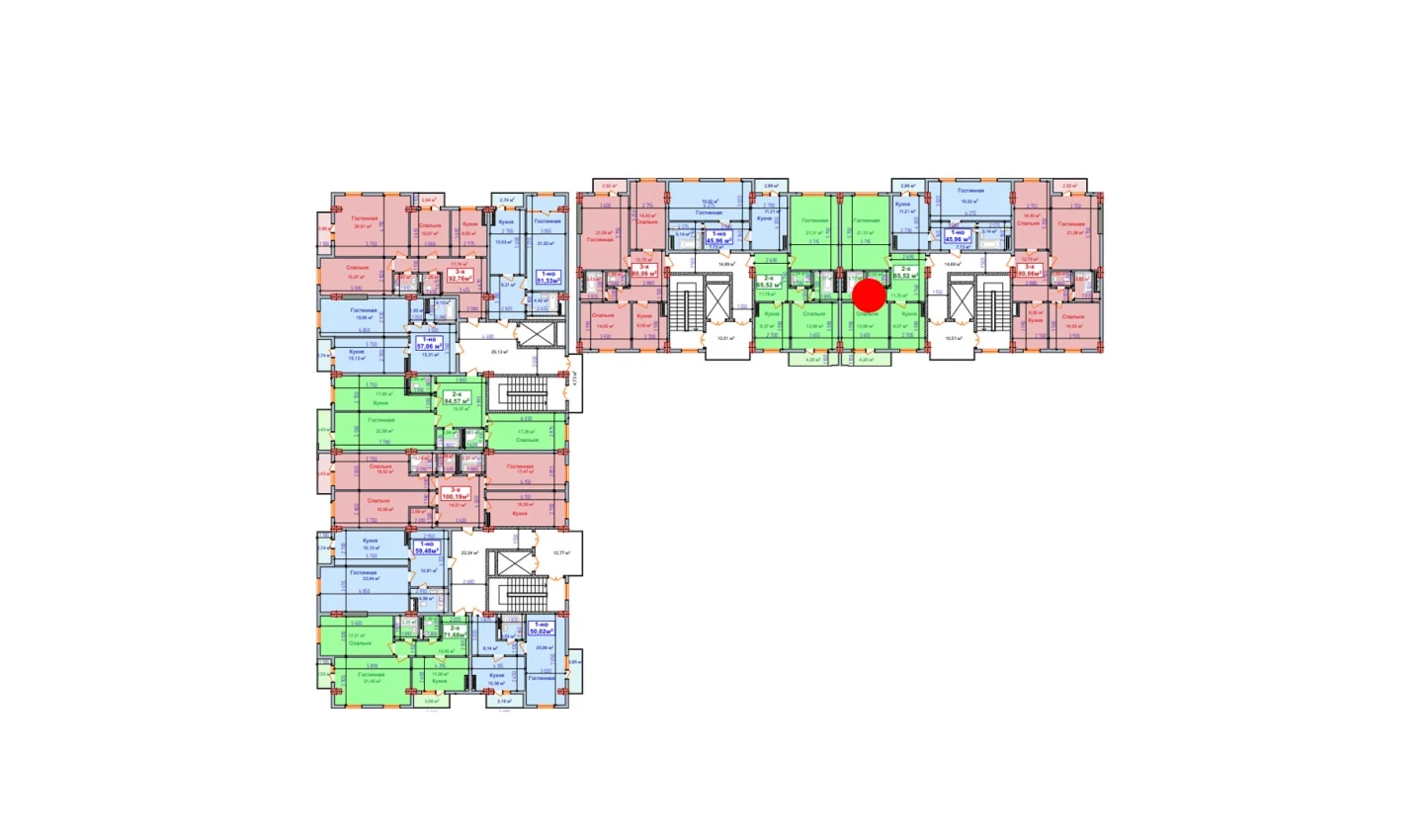 2-комн. квартира 65.52 м²  4/9 этаж | Жилой комплекс SHAYX-UL OLAM