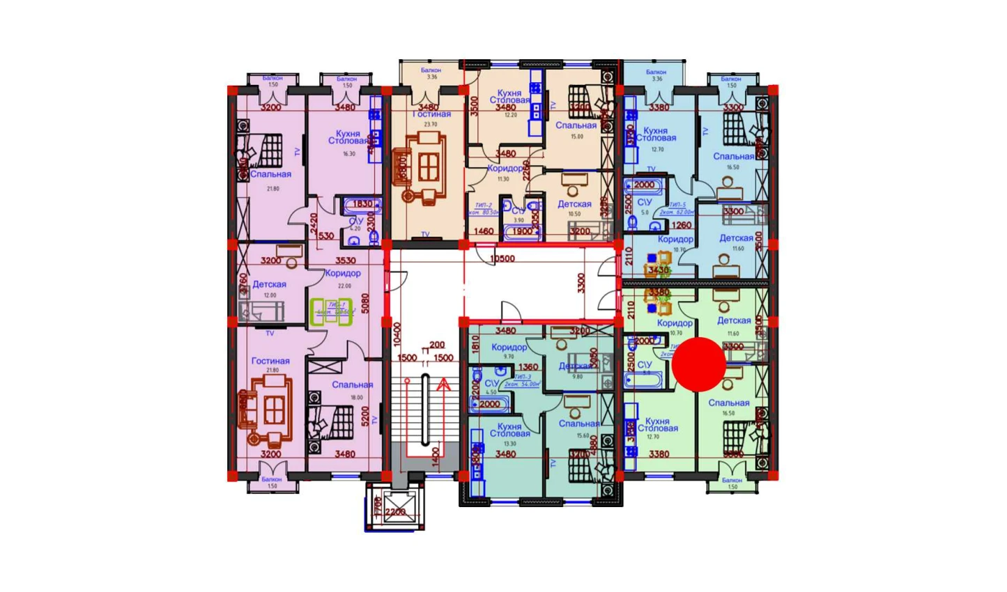 2-xonali xonadon 58.5 m²  9/10 qavat | AFROSIYOB Turar-joy majmuasi