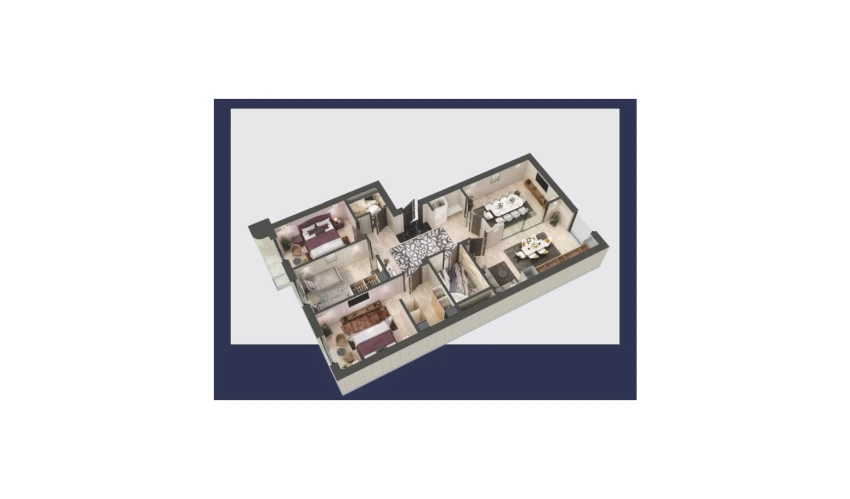 4-xonali xonadon 119.6 m²  10/11 qavat | Aviasozlar Plaza Turar-joy majmuasi