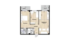3-xonali xonadon 61.99 m²  5/7 qavat | Bochka Resort Turar-joy majmuasi