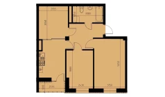 2-комн. квартира 60.04 м²  3/10 этаж | Жилой комплекс YANGIOBOD RESIDENCE